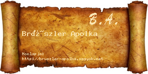 Brüszler Apolka névjegykártya